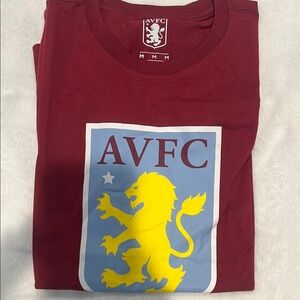 AVFC Maroon T-Shirt with Yellow Lion Logo